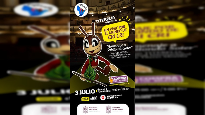 El Teatro Obrero se viste de magia con Titeralia “Un viaje por el mundo de Cri–Cri”