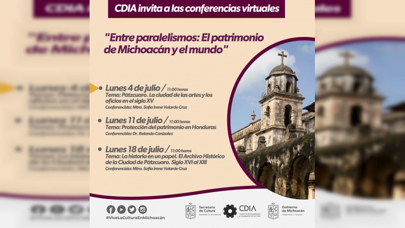 CDIA inicia el ciclo de conferencias “Entreparalelismos: El patrimonio de Michoacán y el Mundo”