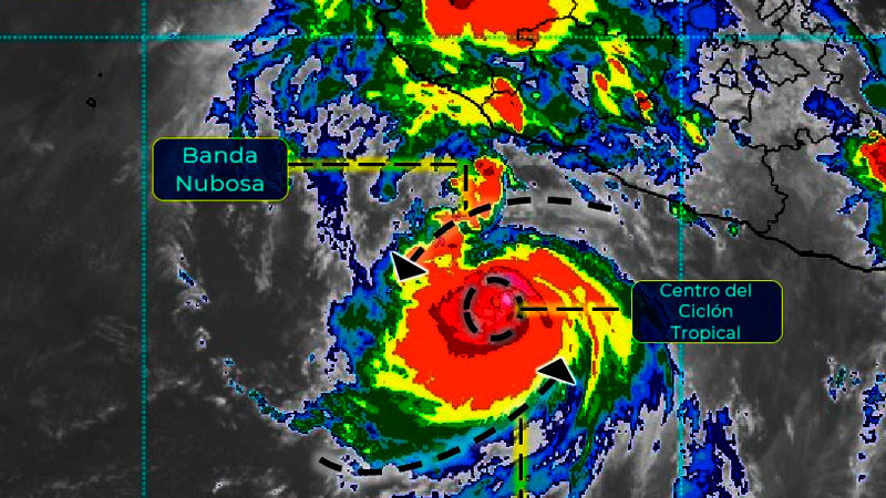 Centro de huracán “Bonnie” categoría 2 se localiza frente a costas de Guerrero y Michoacán 