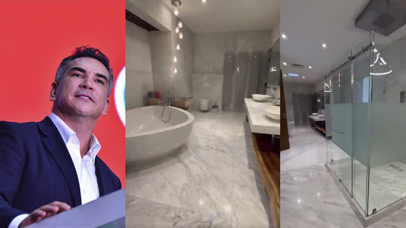 Exhiben lujoso baño de “Alito” Moreno en su residencia de Campeche 