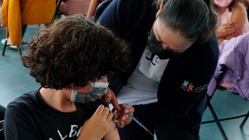 Continúa vacunación contra Covid para niños de 5 a 11 años en 6 municipios de Michoacán 