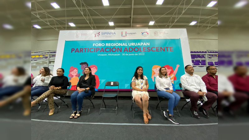 Realiza Sipinna y Ayuntamiento de Uruapan, Foro Regional de Participación Adolescente 