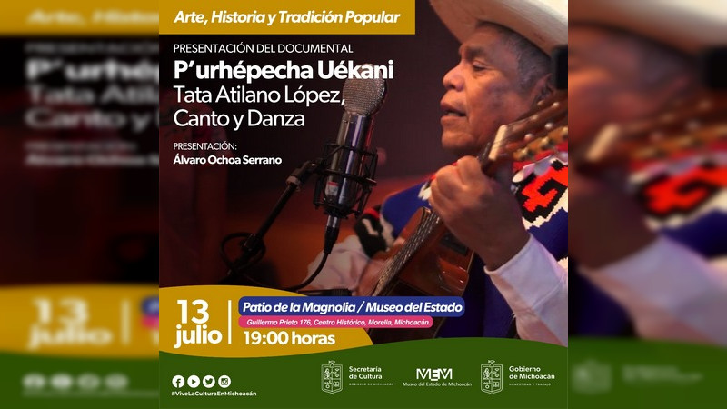  Secum invita a la presentación del documental “Púrhépecha Uékani: Tata Atilano López” 