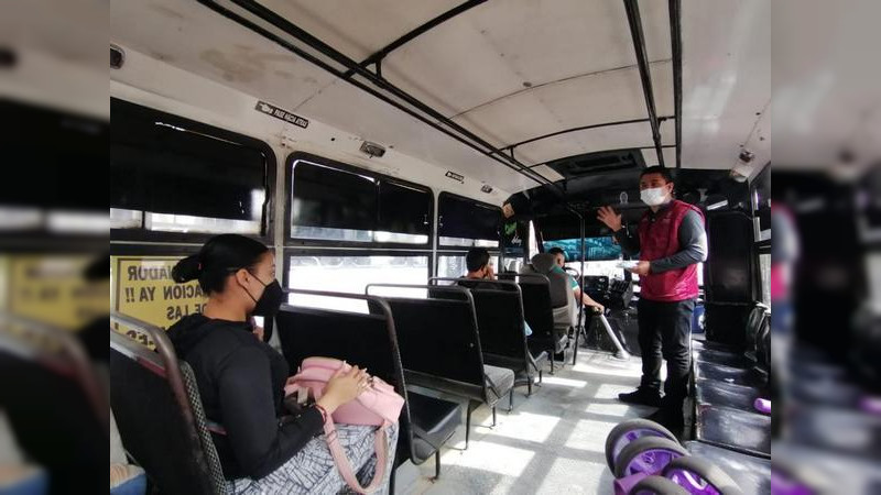 Reactivan Coepris y Cocotra operativos sanitarios en unidades del transporte público
