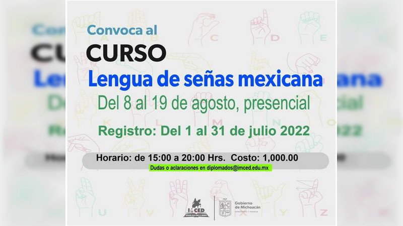 Oferta IMCED curso de verano de lengua de señas mexicana