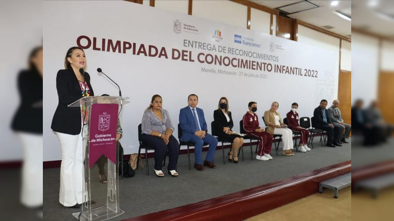 SEE Michoacán reconoce a los 47 ganadores de la Olimpiada del Conocimiento Infantil 