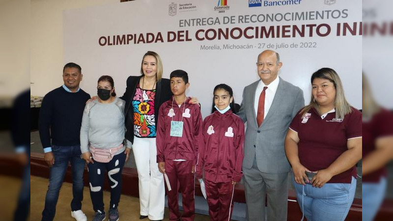 SEE Michoacán reconoce a los 47 ganadores de la Olimpiada del Conocimiento Infantil 