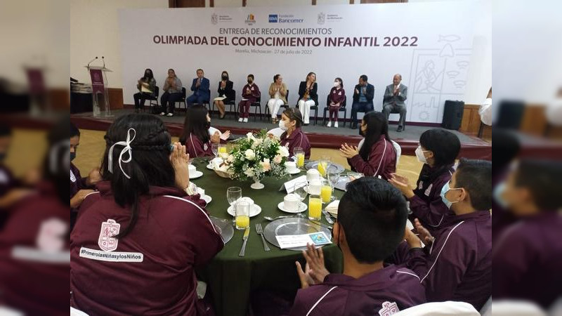 SEE Michoacán reconoce a los 47 ganadores de la Olimpiada del Conocimiento Infantil 