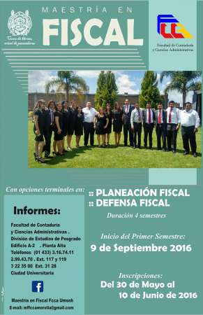 Abiertas inscripciones para Maestría en Fiscal en la UMSNH 