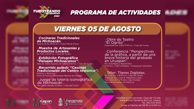 Este viernes arranca el programa Turisteando en Uruapan 