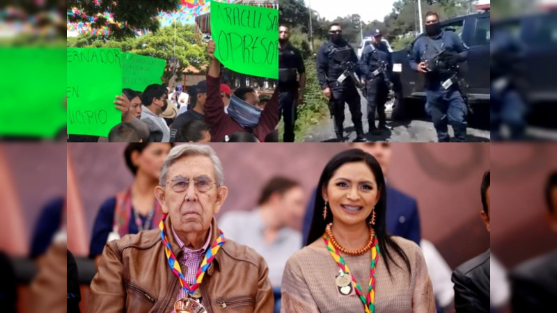 “Araceli Saucedo opresora”: Alcaldesa retuvo a pobladores de Zirahuén con policías armados, para evitar protestas en Feria del Cobre 