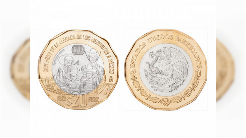 Así es la moneda conmemorativa del centenario de la llegada de los Menonitas a México 