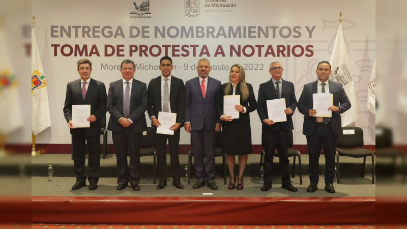 Gobierno de Michoacán realiza relevos en titularidad de notarias vacantes