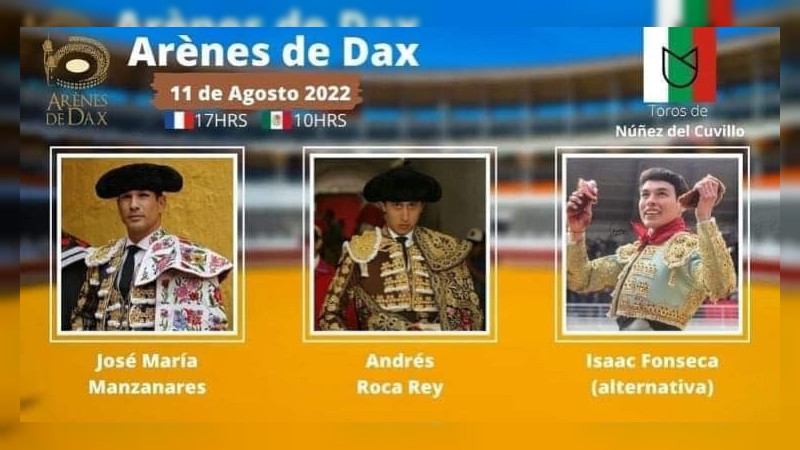 Isaac Fonseca, el Huracán de Morelia, toma la alternativa en este jueves en Dax, Francia