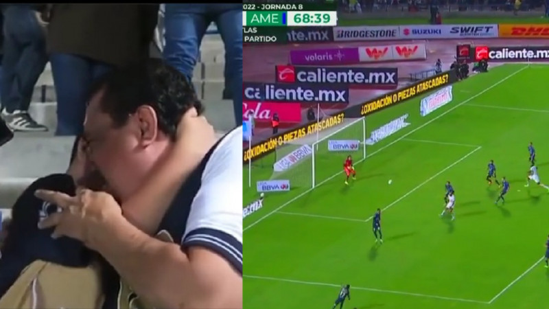 Abuelo y nieto lloran por derrota de los Pumas ante el América 