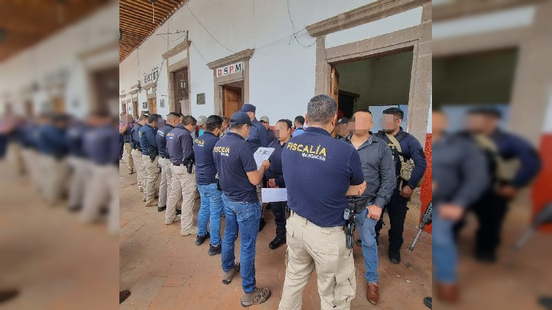 Detienen en Taretan, Michoacán al director de Seguridad Pública y ocho policías por desaparición forzada y secuestro 