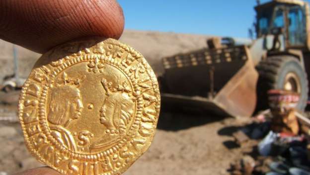 Barco naufragado con monedas de oro es hallado en laguna del desierto de Namibia - Foto 0 