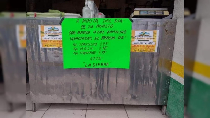 Crimen organizado impone precio de la tortilla en Iguala, Guerrero 
