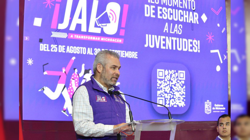 Arranca Bedolla Consulta juvenil ¡Jalo! a transformar Michoacán