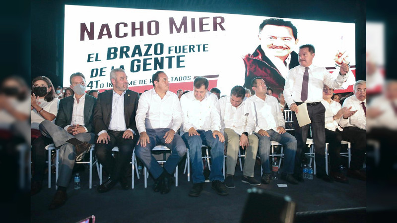 Asiste Bedolla a informe legislativo de Ignacio Mier en Puebla 