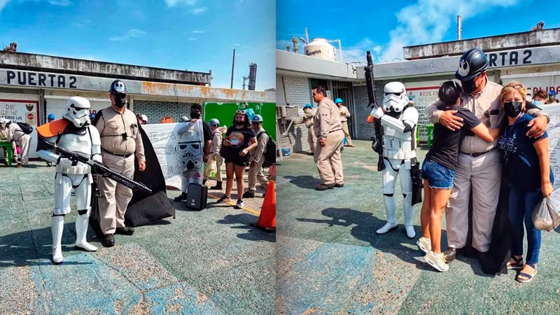 Trabajador de Pemex se jubila al estilo de la “Guerra de las Galaxias” 
