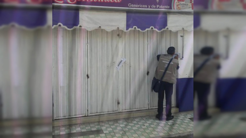 Coepris suspende farmacia en Santiago Tangamandapio por venta de medicamentos irregulares 