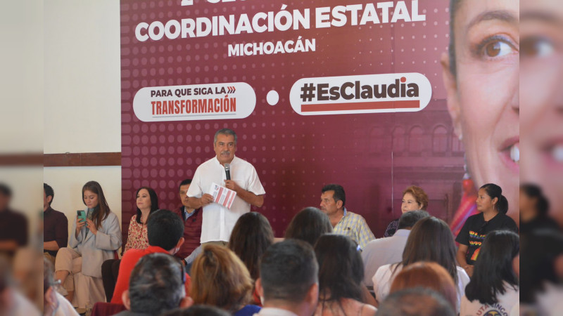 Define Raúl Morón estrategia de despliegue en Michoacán del Movimiento #EsClaudia 