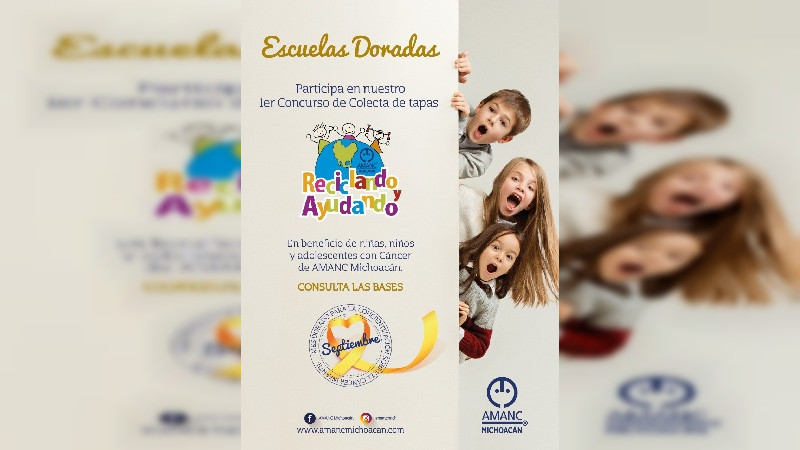 AMANC Michoacán invita a las Escuelas Primarias de Morelia a participar en un concurso de colecta de tapas plásticas.  