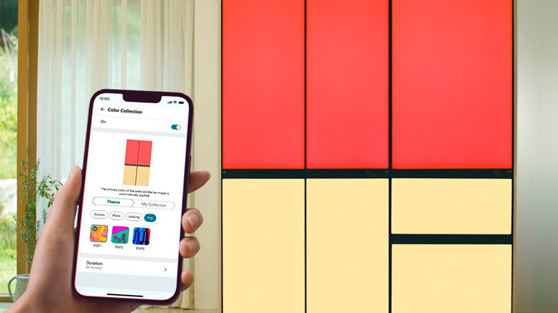 LG presenta su refrigerador con puertas que cambiar de color y reproduce música para mejorar el ánimo de las personas 