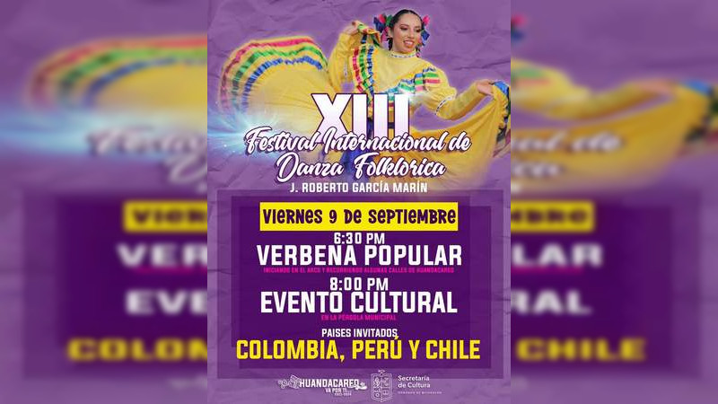 Huandacareo será sede del XIII Festival Internacional de Danza Folklórica