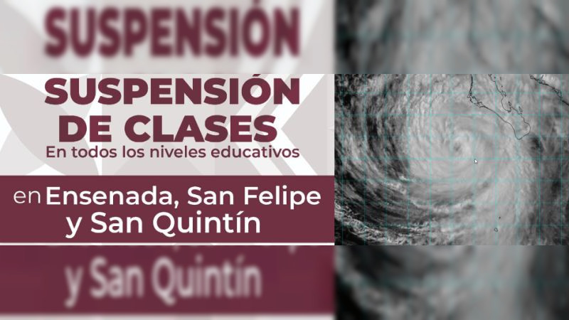 Suspenden clases en Baja California por huracán Kay