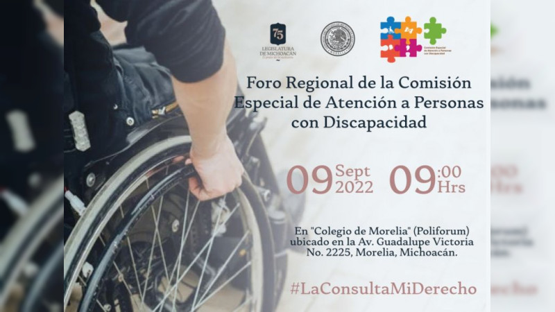 Este viernes en Morelia se realizará Foro Regional en atención a personas con discapacidad: Víctor Zurita 