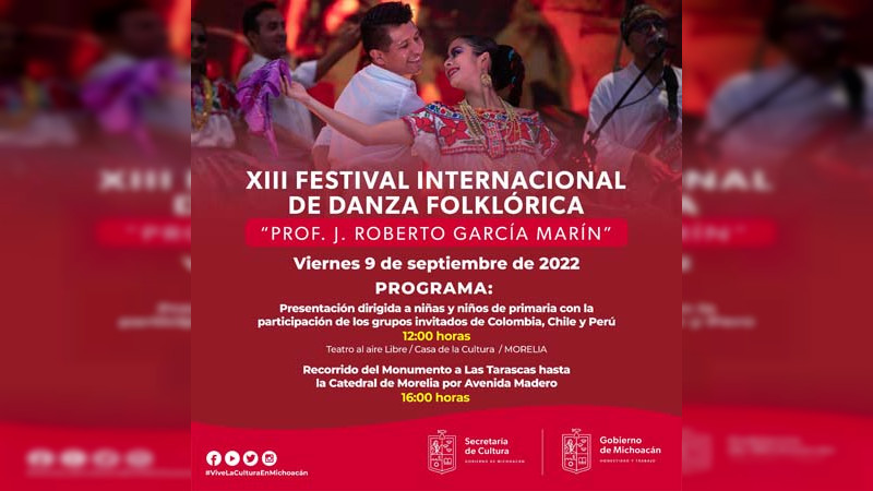 Inicia el  XIII Festival Internacional de Danza Folklórica Prof. J. Roberto García Marín”
