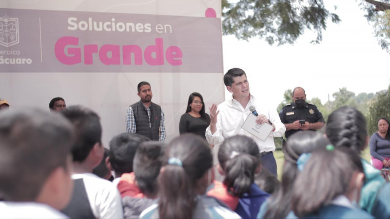 Construirá Zitácuaro, domos en preescolar y primaria en La Mesa de San Felipe  