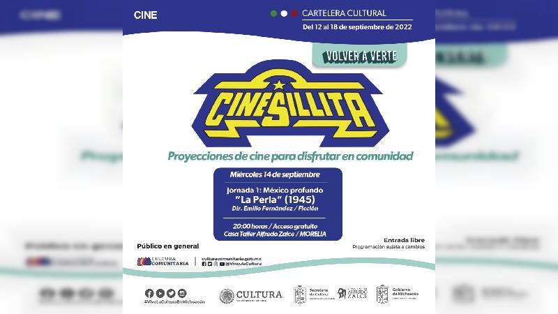 Llega Cine Sillita a Casa Taller Alfredo Zalce  