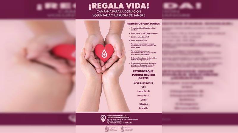 Más de 22 mil unidades de sangre han sido captadas en la SSM, en lo que va del año 