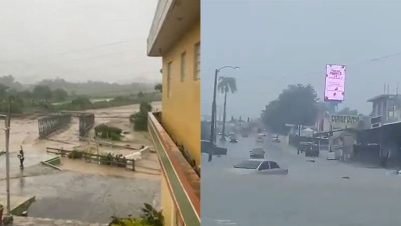 Huracán Fiona toca tierra en Puerto Rico; corriente se lleva un puente 