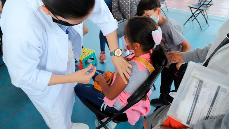 Más de 63 mil niños, de 5 a 11 años, vacunados en Michoacán en 5 días de jornada