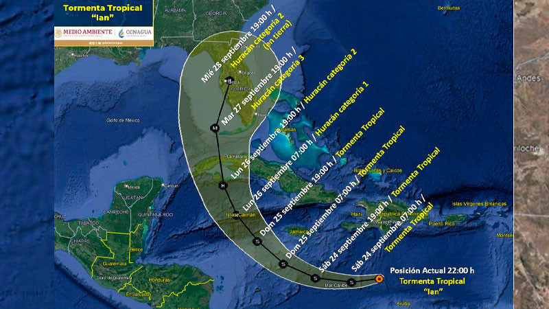 Se forma Tormenta Tropical "Ian" a partir de la Depresión Tropical "Nueve" en el Mar Caribe