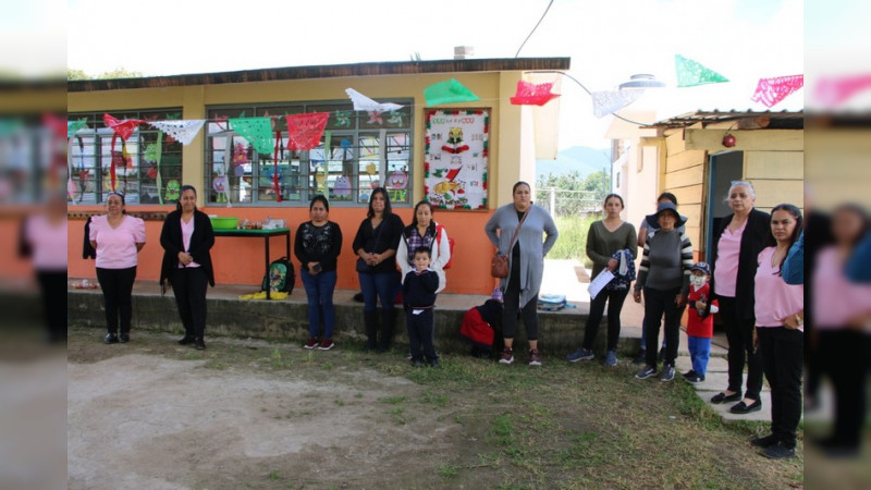 Inauguran aula y cerco perimetral del kinder Rosaura Zapata Cano, en La Cuadrilla