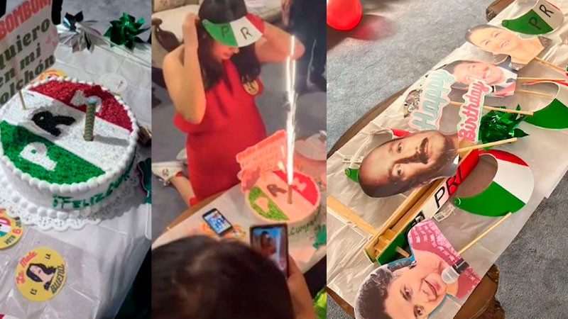 Celebran cumpleaños con temática del PRI y demuestran que el partido ya es un "chiste" 