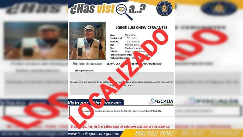Periodista Jorge Luis Chew es localizado con vida  