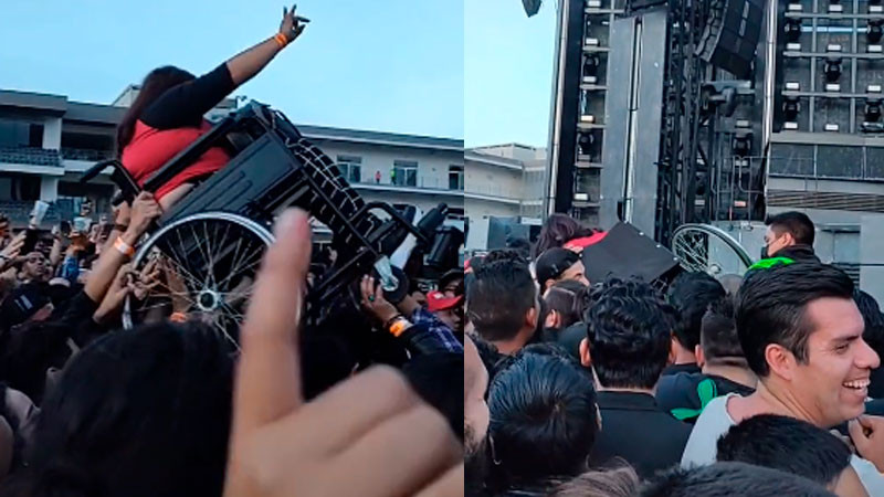 Fans de Rammstein cargan a mujer en silla de ruedas para llevarla a primera fila 
