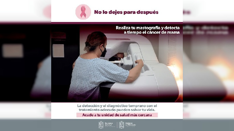 Secretaría de Salud de Michoacán  invita a mujeres a realizarse la mastografía durante octubre  