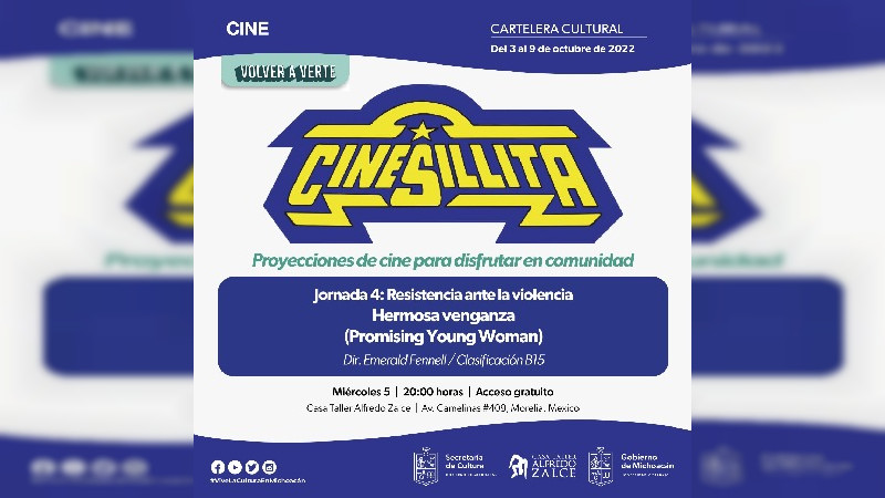 Casa Taller Alfredo Zalce, ofrece la programación de Cine Sillita de octubre, en Morelia, Michoacán 