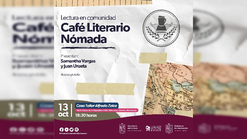Café Literario Nómada llegará a Casa Taller Alfredo Zalce 