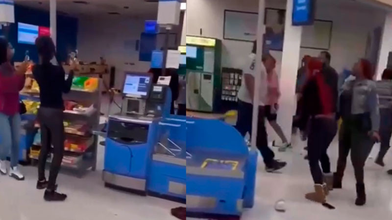 Se desata fuerte pelea dentro de supermercado en Estados Unidos 