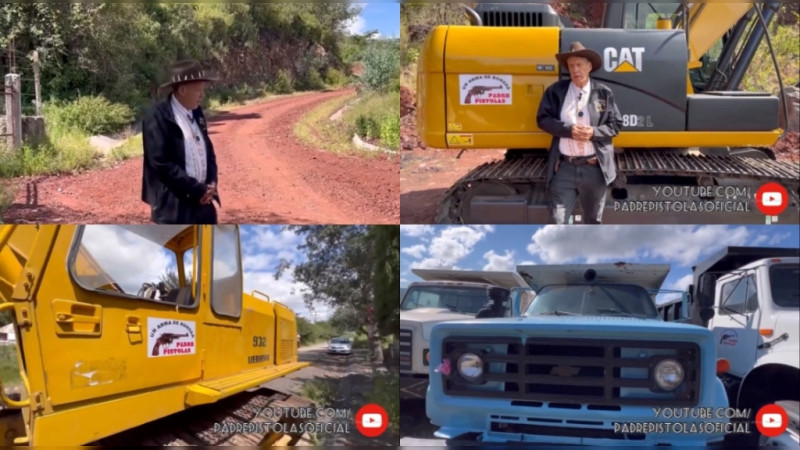 Padre Pistolas presume maquinaria para construcción de carreteras y pide solidaridad de AMLO: Hice 100 km en Guanajuato y ahora quiero hacerlo en Michoacán 