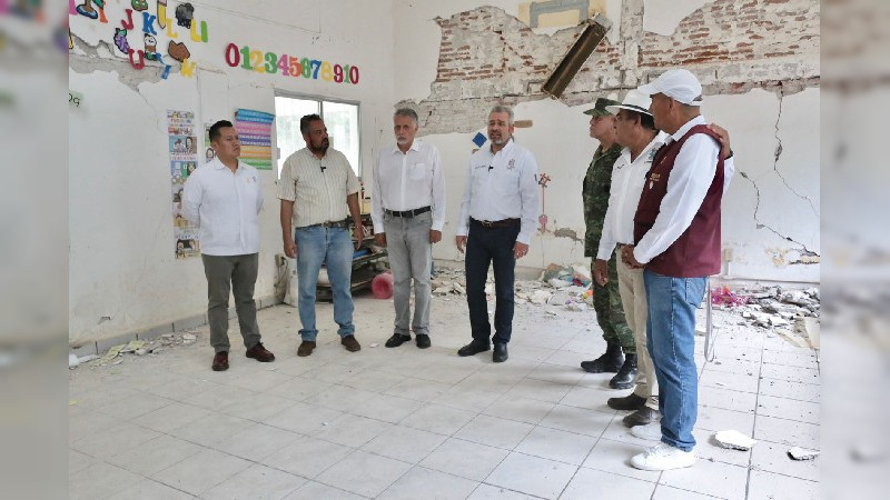 Avanza SCOP en la evaluación daños a escuelas, por sismos en Michoacán 