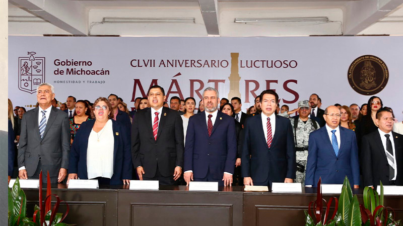 Asiste Bedolla al 157 aniversario luctuoso de los Mártires de Uruapan